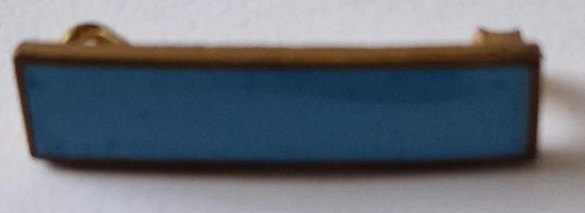 Boating or Rowing Qualification badge, a rectangular pin badge with pale blue enamel
